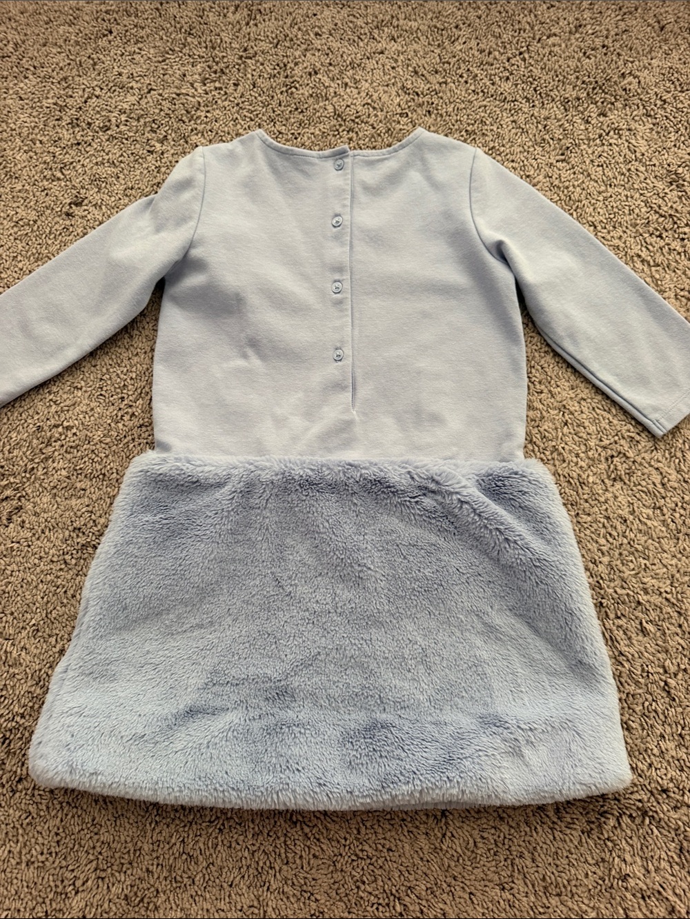 Janie and Jack Pale Blue Faux-Fur Hem Formal Dress - Picture 4 of 5